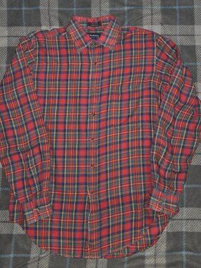 vintage 90s burberry plaid button up long sleeve flannel USA